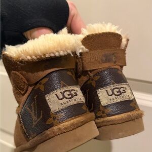UGG Brown and Cream Shearling Boots